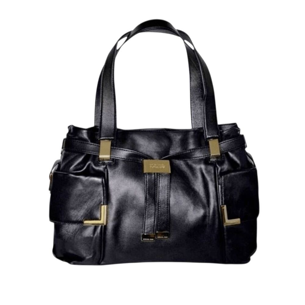 MICHAEL KORS Beverly Drawstring Black Leather Hobo Bag